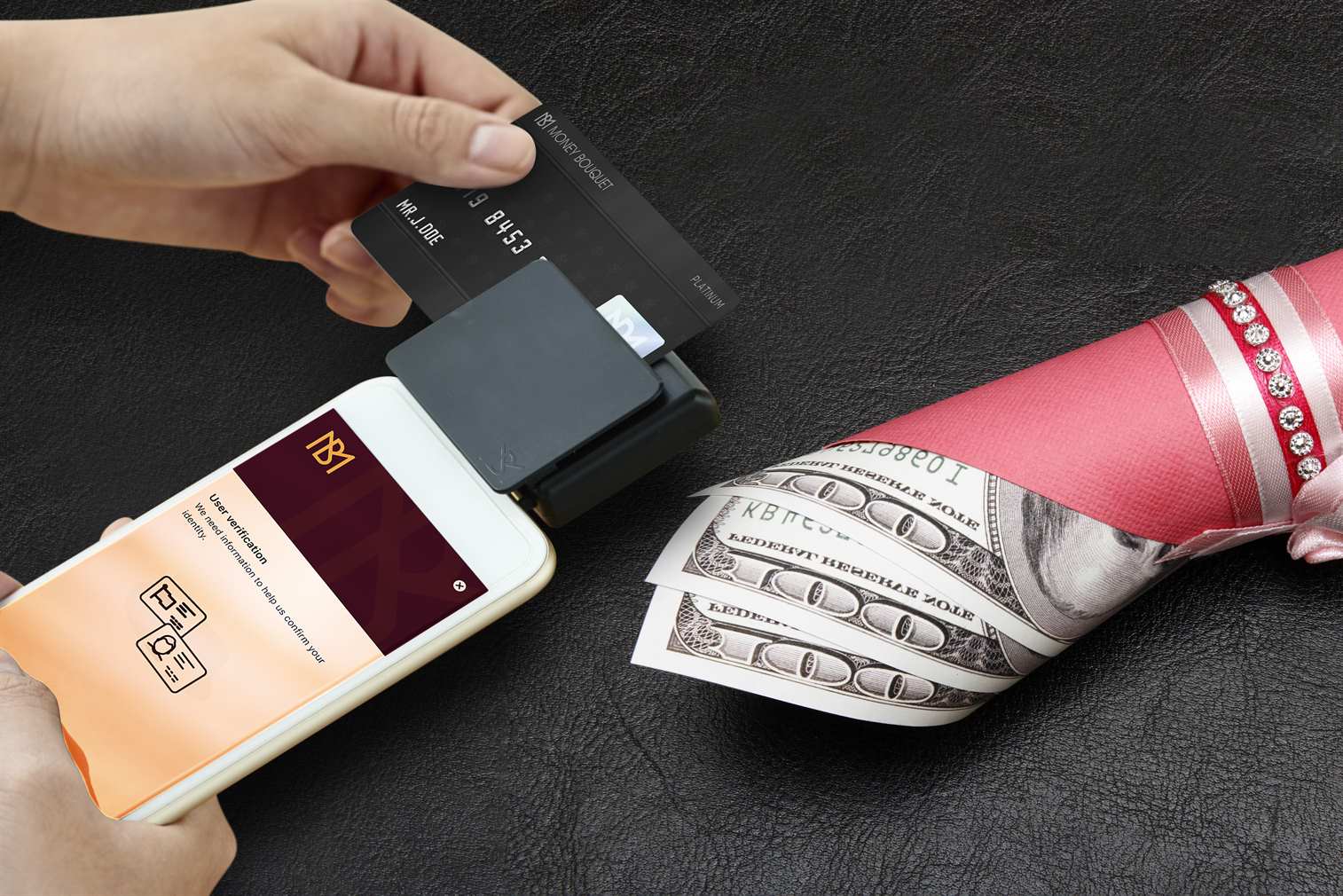Man with phone and money